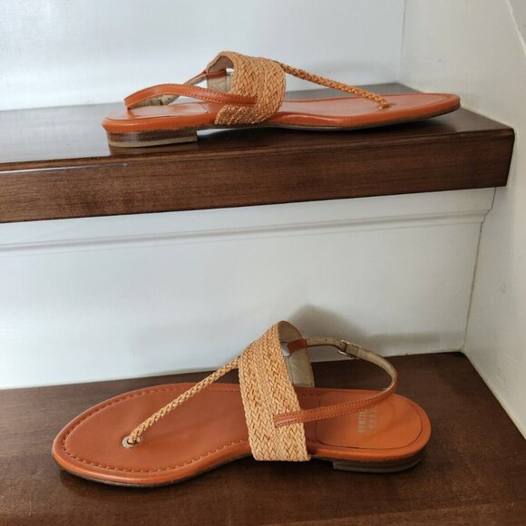 Stuart Weitzman women's orange thong sandals in size 7 - Picture 8 of 12